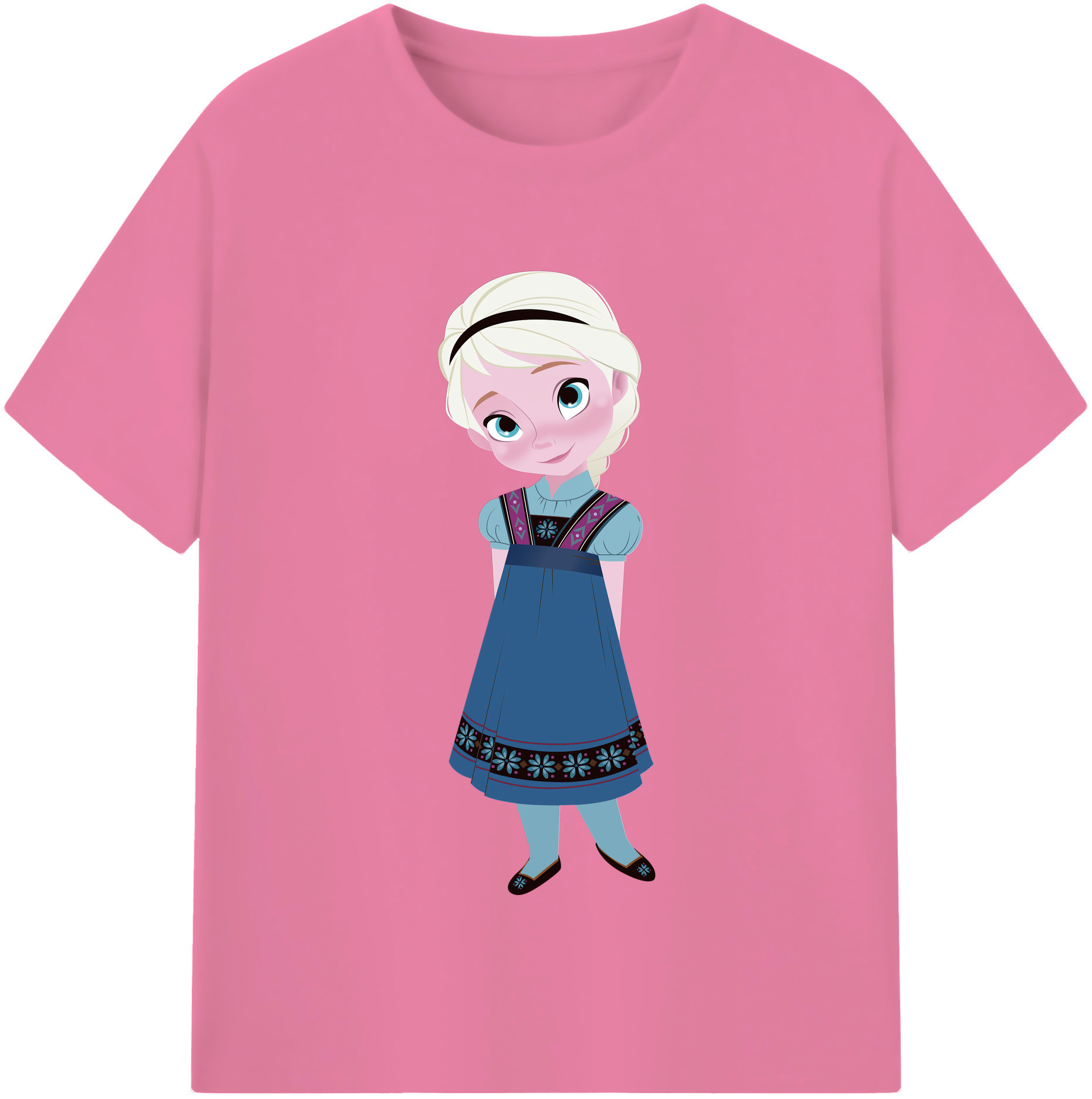 アナと雪の女王 アンナ エルサ Frozen Anna Elsa 綿100％半袖Tシャツ（フロントプリント）